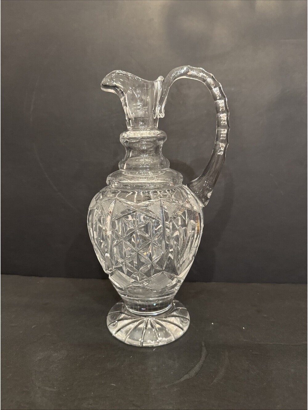 American Brilliant Cut Glass 12ā Decanter Cruet No Stopper.